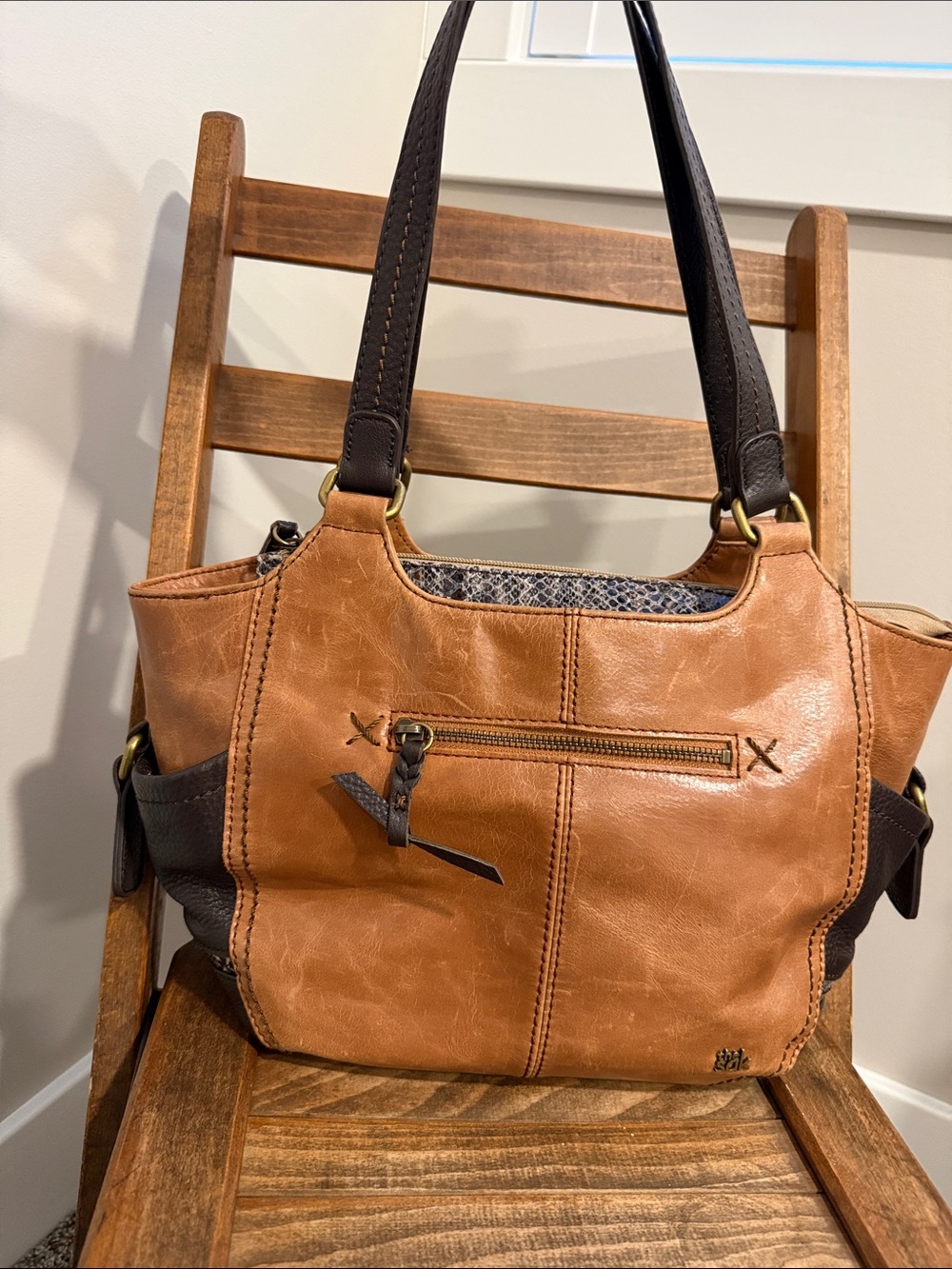 The Sak Kendra Satchel Limited Edition Leather Shoulder Bag – Cognac Brown